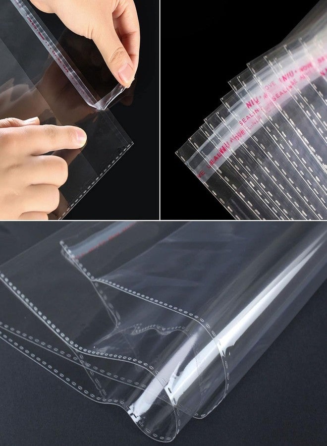 V4L Packing Clear Bags Transparent Pouches for Garments Clothes Saree Shirt Etc Self Adhesive BOPP Bags Seal Bag for Multipurpose Size 10"×14"Inch Pack of 100 - Image 4